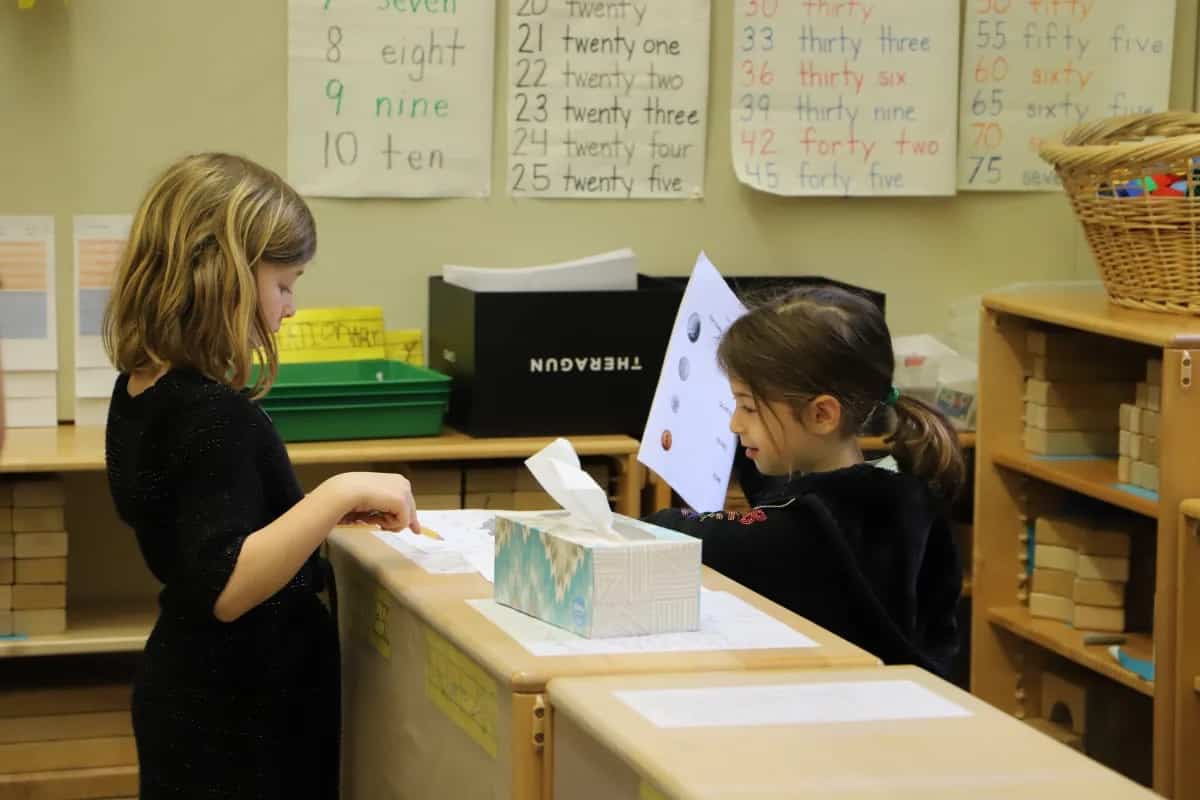 Students work together on post office project