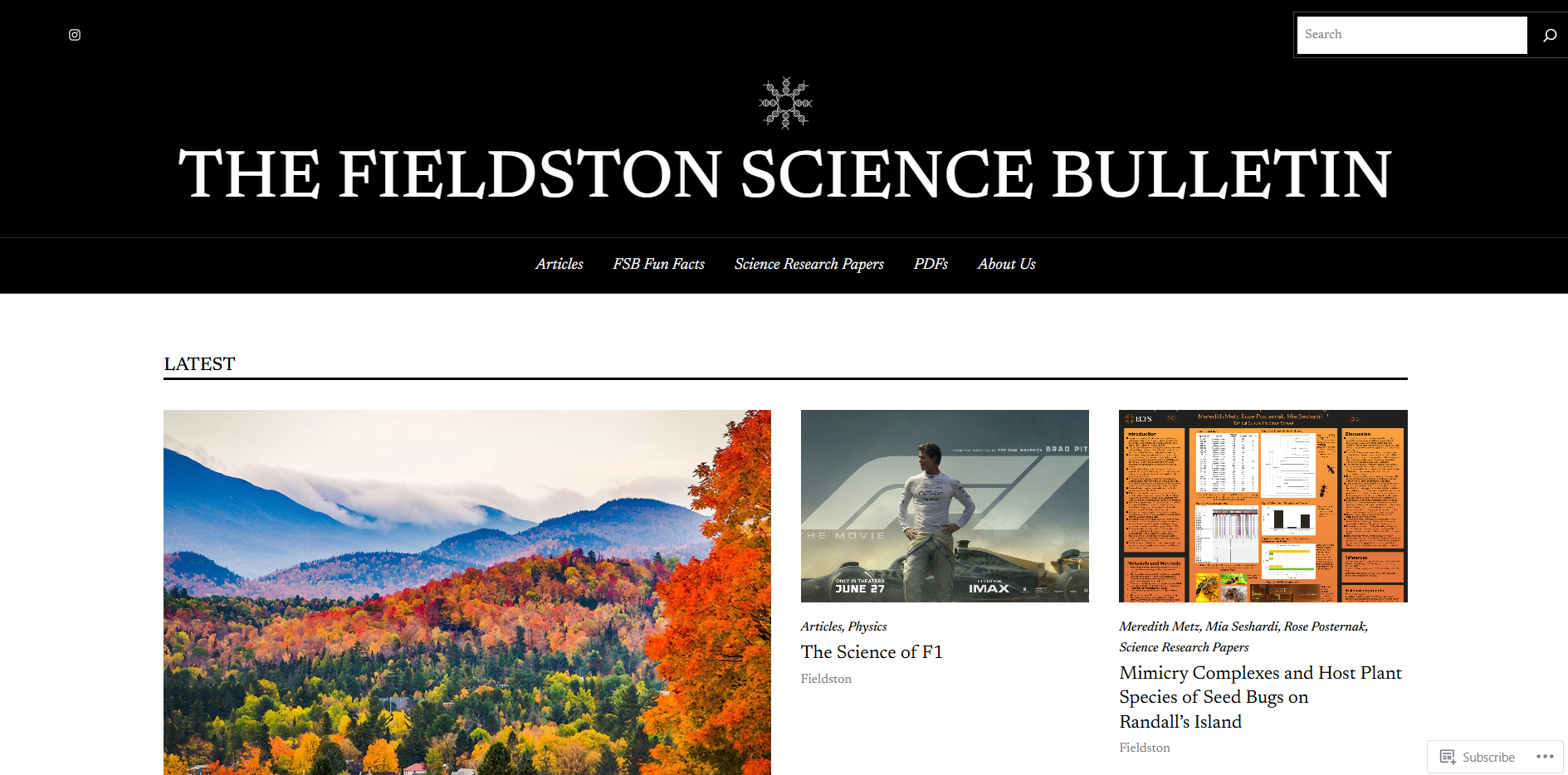 Fieldston Science Bulletin online publication